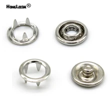 200 jogos/lote metal bronze prong snap botões prata níquel 4 parte anel botões prendedor bebê vestir crianças vestuário 7.2/9.5/10mm