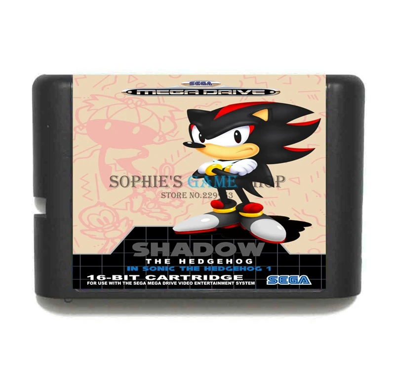 Shadow(In Sonic 1) игровой картридж новейшая 16 битная игровая карта для sega Mega Drive/Genesis system