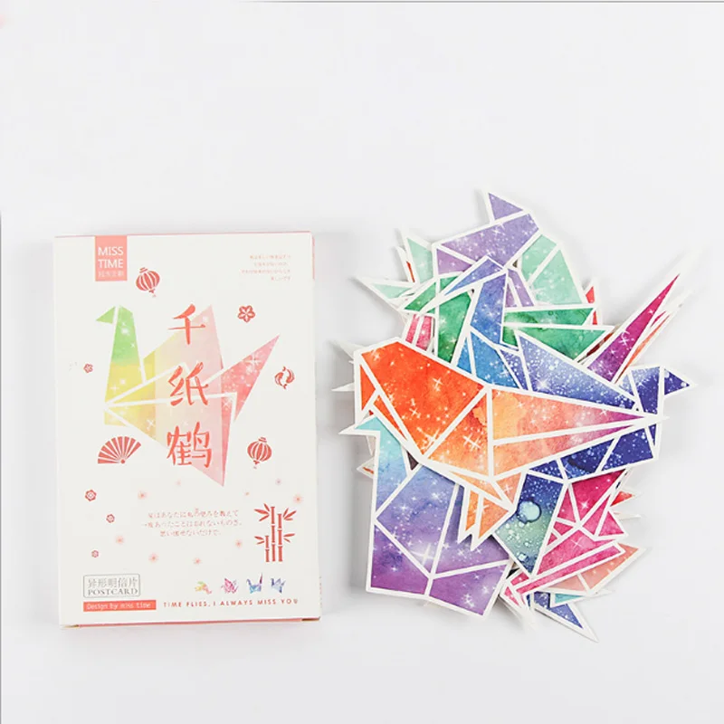 

30 pcs/pack Creative Paper crane Greeting Card Postcard Birthday greeting card Letter Envelope Gift Card Set Message Card