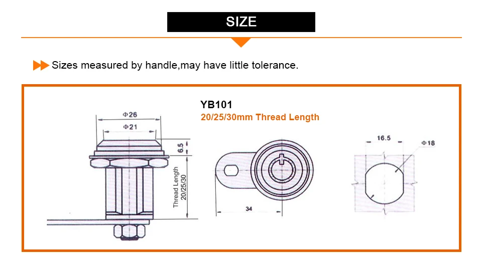 YB101 мини-камера с разрешением замок ящика трубчатый замок шкафа 20/25/30 мм нить безопасности Мебельные замки с ключом для почтовых ящиков кухонного шкафа