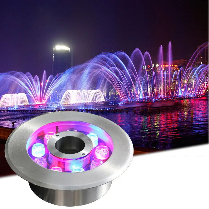 Светодиодная подводная фонтанная лампа из нержавеющей стали IP68 RGB светильник для