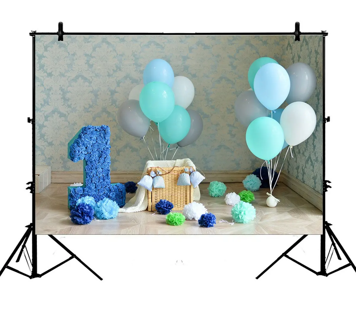 

5x7ft 1St Birthday Sweet Balloon Artistic Party Polyester Photo Background Portrait Backdrop