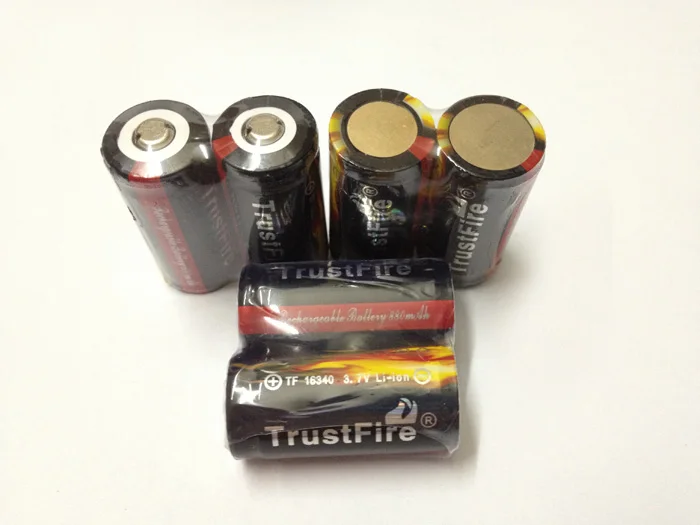 

20pcs/lot TrustFire Protected 16340 880mAh 3.7V Rechargeable Li-Ion Battery Batteries Free Shipping
