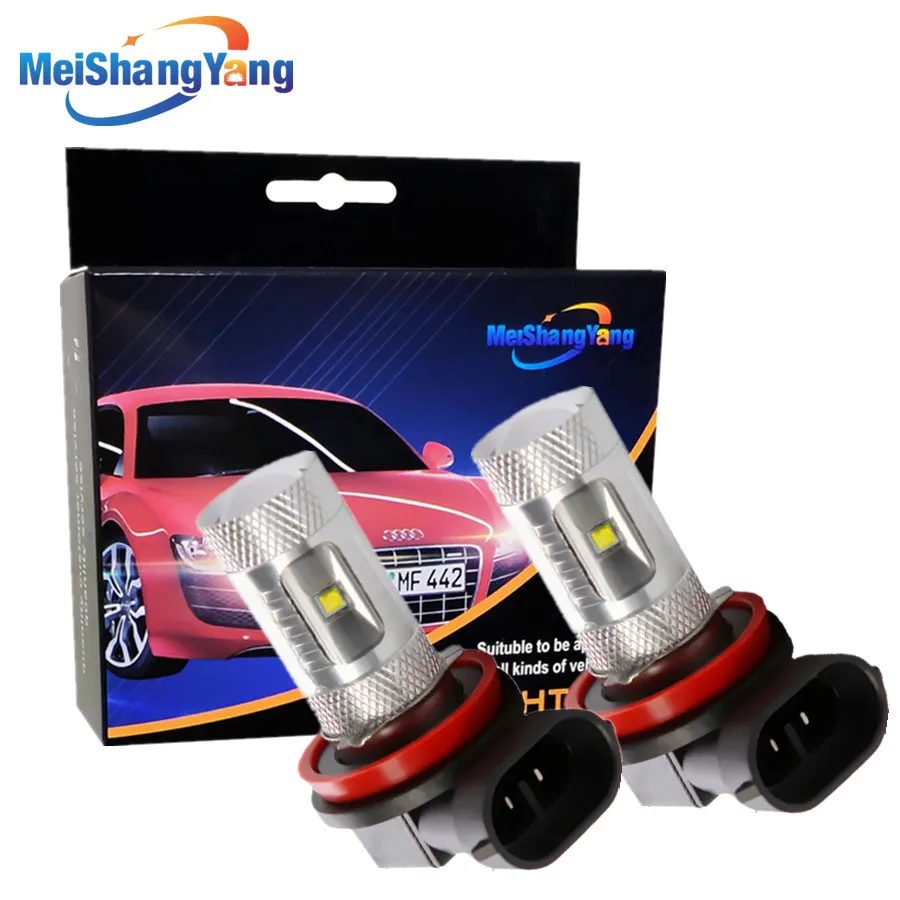 

2pcs H11 LED Bulb Cree Chip Car Lights Day Running Lights Fog Lamp H8 LED Auto White 6000K 12V 30W