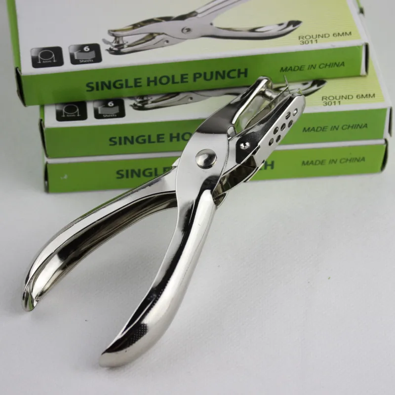 1 PCs School Office Metal Single Hole Puncher Hand Paper Punch Single Hole Scrapbooking Punches 8 Pages All Metal Materials