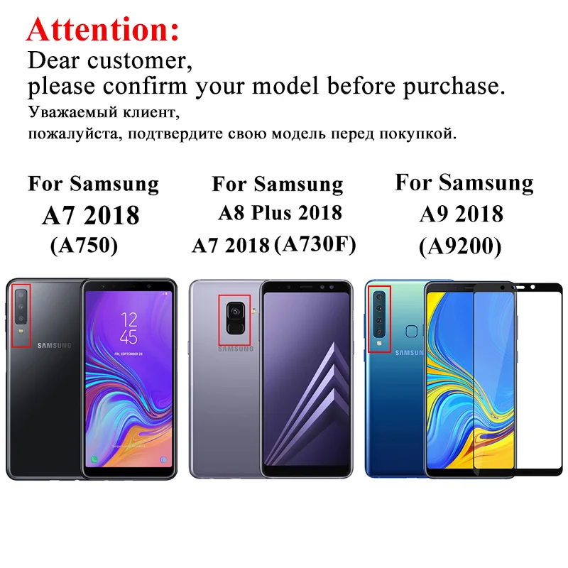 Закаленное стекло для samsung Galaxy A6 Plus A9 A7 A8 защитное стекло Samsun Samsyng Galax Gelaksi A 9 8 7 6 8a 9a 7a Verre