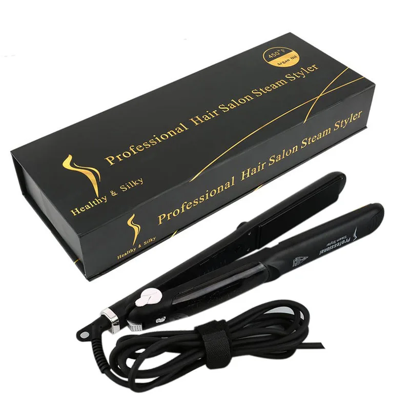 

Professional Dual Use Ceramic Vapor Steam Hair Straightener Salon Personal Use Hair Styling Tool Straightener