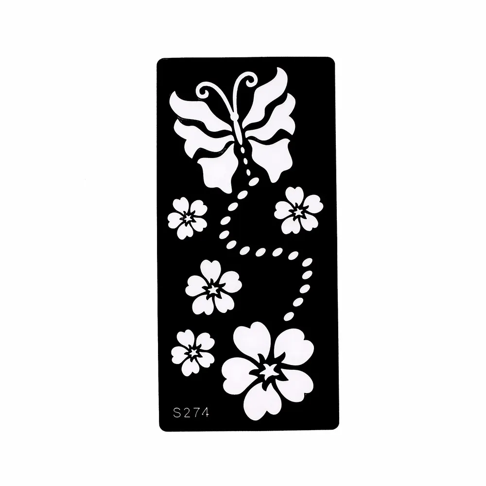 6 Sheets Tattoo Henna Stencil for Women Back Body Paint Art Flower Butterfly Colored Drawing Tattoo Template Accessories S200#03 (8)