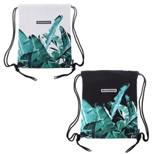 THINKTHENDO Мода Drawstring Рюкзак Водонепроницаемый сумки для Для женщин цветочный авоську Cinch Sack унисекс