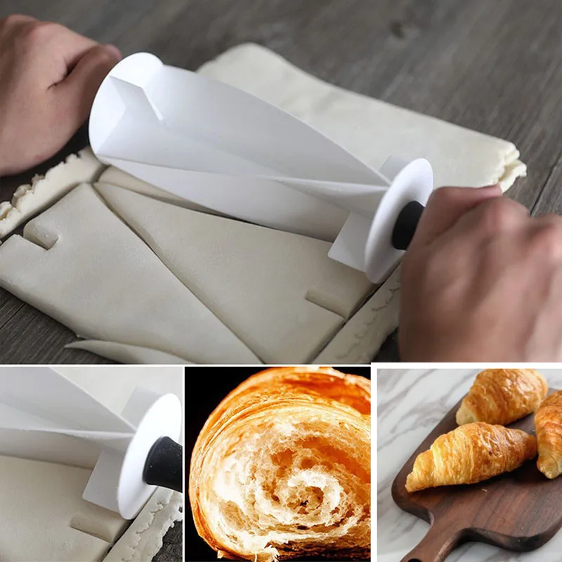 Multifunction Croissant Maker Rolling Pin Plastic Pastry Cutter Roller