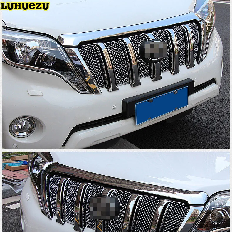 Передняя решетка радиатора Luhuezu из нержавеющей стали для Toyota Land Cruiser Prado LC150