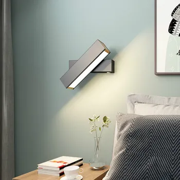 

Nordic creative LED rotatable bedroom bedside wall lamp modern warm living room aisle wall lamp ZP424937