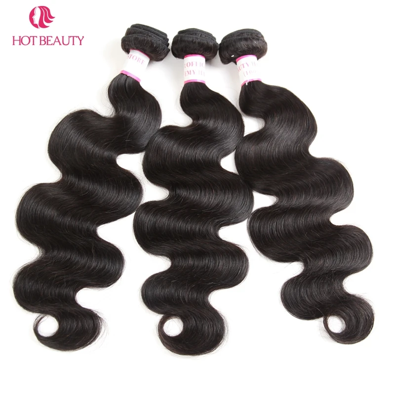 Hot Beauty Hair 3 Bundles Deal Malaysian Body Wave Human Hair 10-28 Inch Hair Weave Natural Color Free Shipping Remy Hair