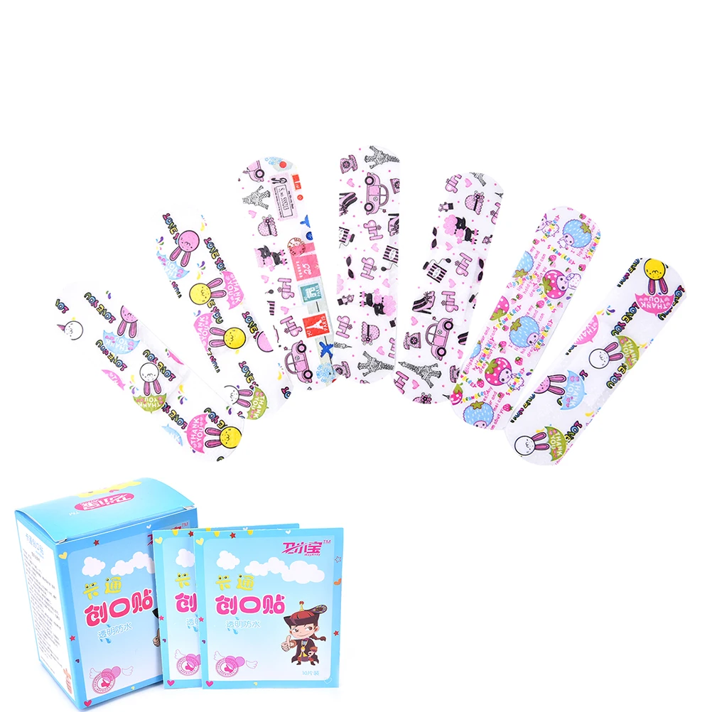 

100pcs/lot Children Hemostasis Adhesive Bandages Waterproof Breathable Cartoon Band Aid First Aid Emergency Kit