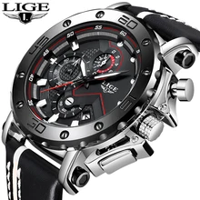 Подлинная LIGE к бренду кварцевые наручные часы повседневные кожаные часы гоночные мужские Студенческие игры Запуск Хронограф Спортивные часы светящиеся руки