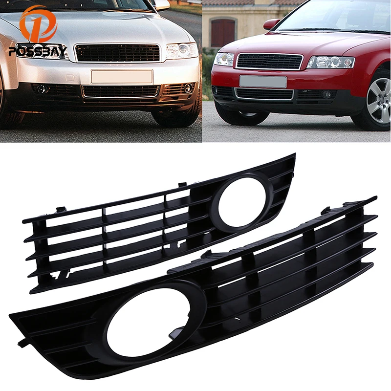 

POSSBAY Car Front Bumper Racing Grille Auto Headlight Fog Lamp Covers Fit for Audi A4 B6 Avant 2001/2002-2005 Rejilla Faro Coche