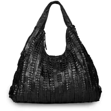 Зимние женские сумки большого объёма из натуральной овечьей кожи, женские сумки через плечо, сумка черного цвета