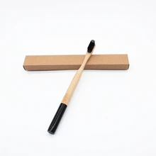 10 шт. зубная щетка из натурального бамбука щетина щетка для чистки зубов Гигиена полости рта уход за зубами черная круглая ручка зубная щетка