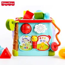 Fisher-Price оригинальная брендовая обучающая игрушка для малышей Play& Learn развивающий куб занятая коробка человек использовать 6 сторон ребенок Забавные игрушки CMY28 для детей