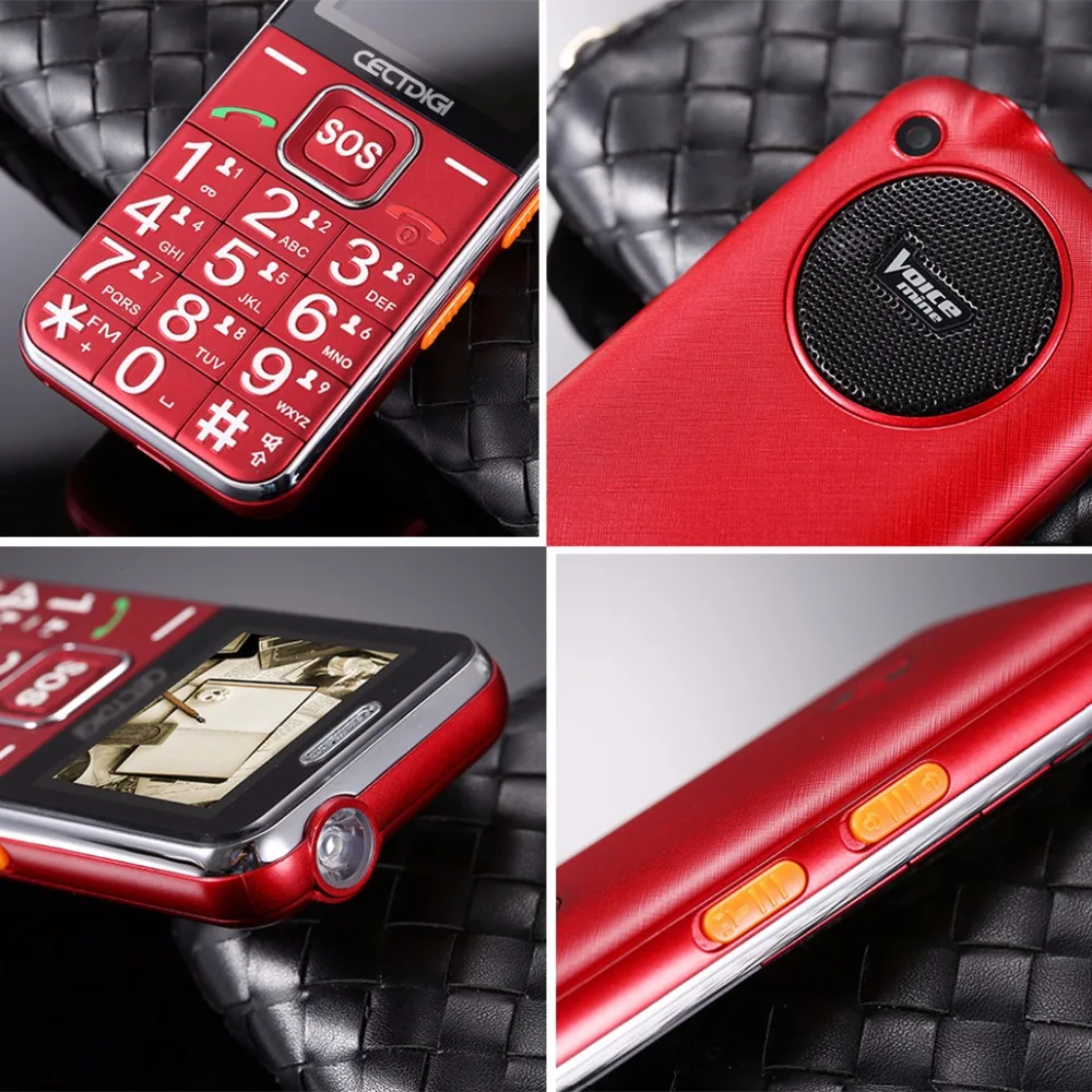 Мобильный телефон для пожилых людей с русской версией 2G GSM Bluetooth две SIM карты