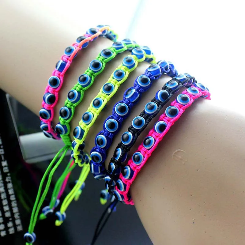 2017 Colorful Turkish Blue Evil Eyes Beads Charm Bracelet Lucky 2017 Colorful Turkish Blue Evil Eyes Beads Charm Bracelet Lucky Adjule Braid Rope String For Men Women Handmade Jewelry In Bracelets From