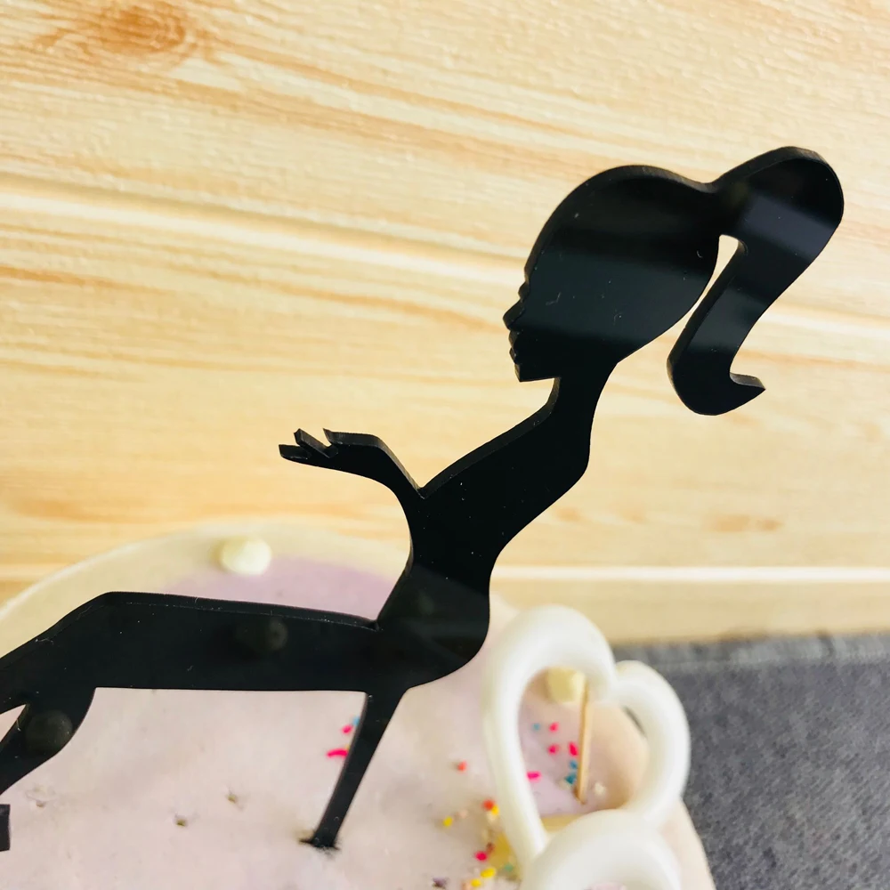High Heels Lady Girl Acrylic Cake Topper Wedding Decor, High Heels Lady Silhouette Cake Topper,Birthday Party Supplies Sign (3)