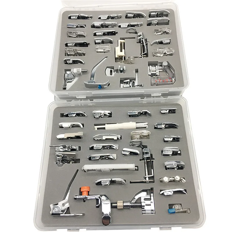

52pcs/set Presser Foot Household Sewing Machine Parts Knitting Needle Braiding Blind Hem Foot Darning Kit for Brother Singer