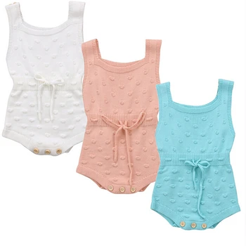 

3 Color Baby Girls Knit Romper New Year Costumes For Girls Fashion Kids Girls Sleeveless Romper 2018 Hot Jumpsuit Baby Clothing