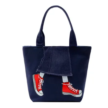 

Maison Fabre Large Pocket Casual Tote Women's Handbags Zipper Pachwork Cowboy Canvas Shoulder Bags Large Capacity Messenger Bags