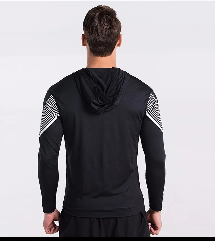 Vansydical спортивная куртка для фитнеса, мужская спортивная одежда с капюшоном, футболка для бега с длинными рукавами, топ для фитнеса, бодибилд, Кроссфит, куртки