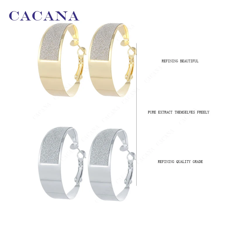 CACANA Hoop Long Earrings For Women Beautiful Wide Round Bijouterie Hot Sale No.A856 A857