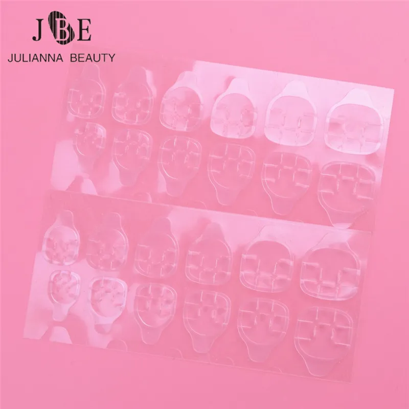 

10Sheet/Lot One-Off Double Side Adhesive Glue Sticky Tape For Pregnant Women False Nail Art Tips Plastic 12 Tips Nail Art Tool