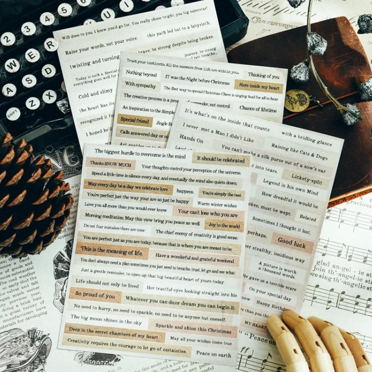 

KSCRAFT Vintage Phrases Stickers for Scrapbooking DIY Projects/Photo Album/Card Making Crafts