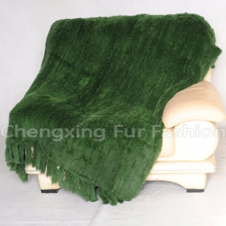 CX-D-20C супер качество крем ручной вязки подлинное одеяло из меха кролика бросок