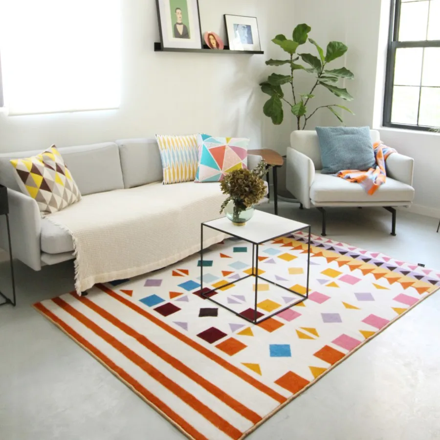 Ковер для гостиной в скандинавском стиле, геометрический индийский красный белый марокканский ковер в клетку, в полоску, современный дизайн