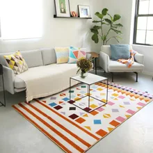 Ковер для гостиной в скандинавском стиле, геометрический индийский красный белый марокканский ковер в клетку, в полоску, современный дизайн