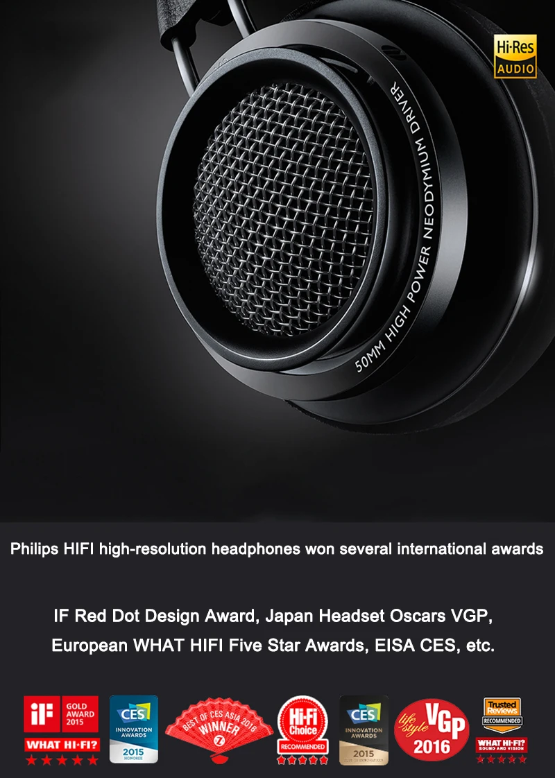 Наушники Philips Fidelio X2HR получили лучший продукт в году с 50 мм приводом высокой мощности 3 м длина линии для смартфонов xiaomi