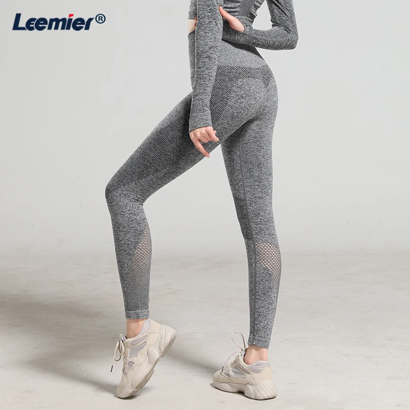 

Energy Seamless Leggings High Waist Yoga Pants Women's Mesh Splice Workout Slim Gym Fitness Push Up Gym Sports Wear