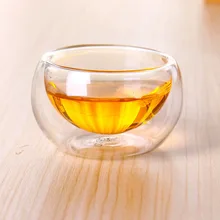 6 шт./лот креативный подарок Чай Набор двойной Слои Чай чашки изолированные Боросиликатное двойной стенкой чашка чая, кружка прозрачный 50 мл Чай пуэр из провинции цветок