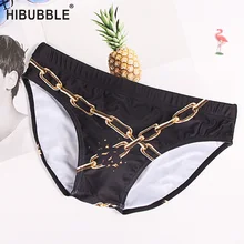 HIBUBBLE, мужские сексуальные плавки с низкой талией, мужские плавки, шорты с декоративной цепочкой, боксеры, пэчворк, мужские плавки для купания