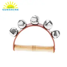 Ручной металлический колокольчик Jingles деревянная погремушка мяч перкуссия для KTV вечерние игра для малыша игрушка Горячая музыкальный инструмент для детских игрушек