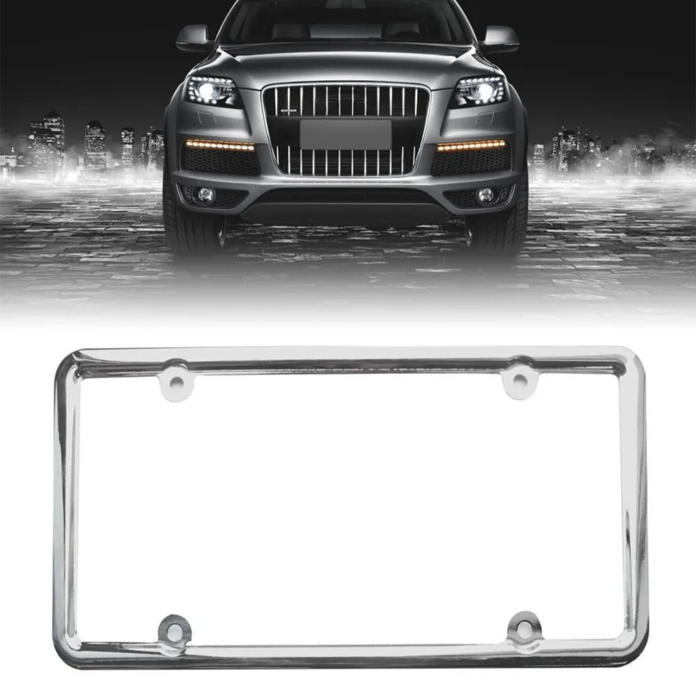 Professional License Plate Frame Chrome Stainless Steel Metal License