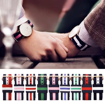 

MEIKANGHUI Nato Nylon Watch Strap Watchbands Belt Metal Buckle Watchband Women Mens cinta 13 14 17 18 19 20 mm Relojes Hombre