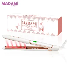 MADAMI салонное качество 2 в 1 прямая завивка волос инструмент для укладки турмалин с инфракрасным излучением керамическая пластина анион выпрямление плоский Утюг