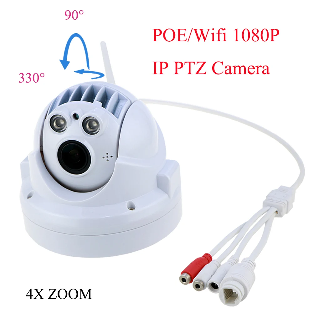 

POE Full HD 1080P 2MP PTZ Dome IP Camera POE Pan/Tilt/Zoom Camara 2.8-12mm Optical Zoom 4X control by software ONVIF PTZ IP Cam