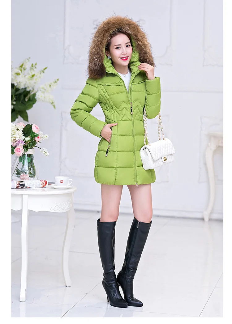 M 4XL New Women Faux Fur Hooded Winter Thick Warm Parka Wadded Jacket Female Cotton Jacket