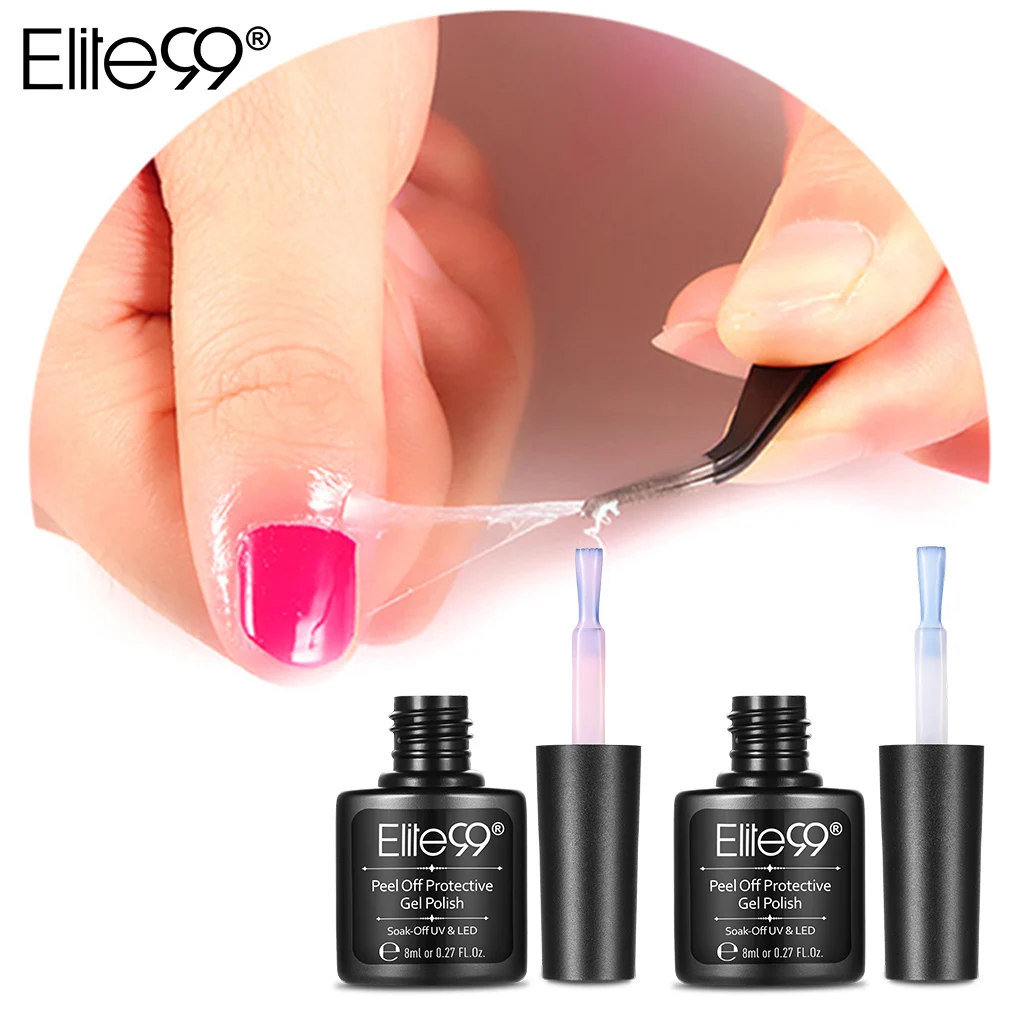 

Elite99 8ML Pink White Peel Off Liquid Tape Form Nail Polish Protection Finger Skin Cream Protected Glue Easy Clean Gel Polish