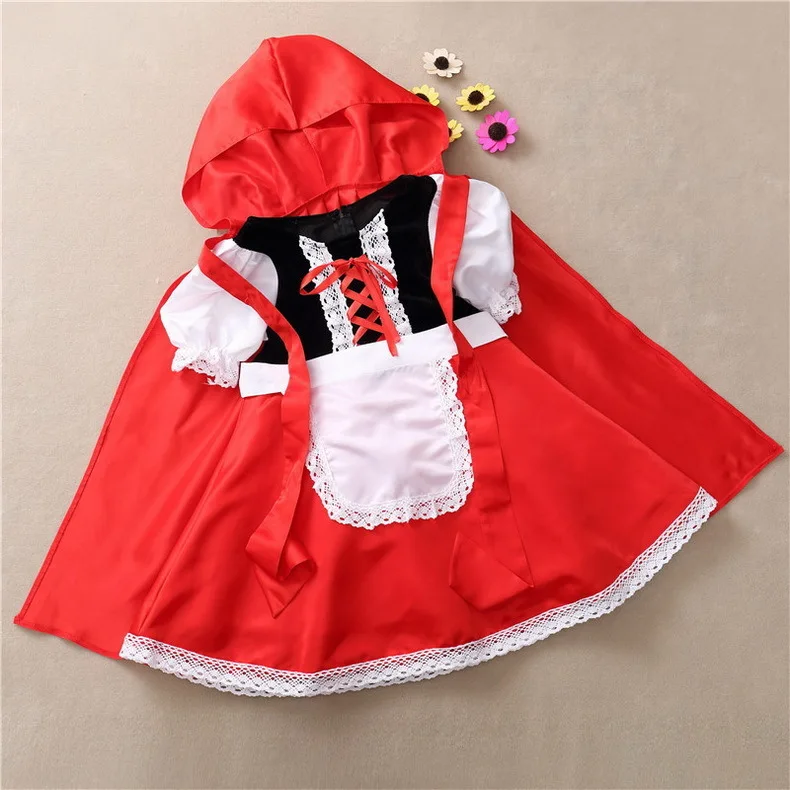Костюм на Хэллоуин для детей; нарядное платье для девочек; детская Красная Шапочка; платье для костюмированной вечеринки; вечерние пальто принцессы для костюмированной вечеринки; накидка