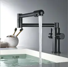 Fashion Europe style total brass black oil brushed kitchen faucet swivel kitchen mixer tap,sink tap,foldable kitchen tap 4 color