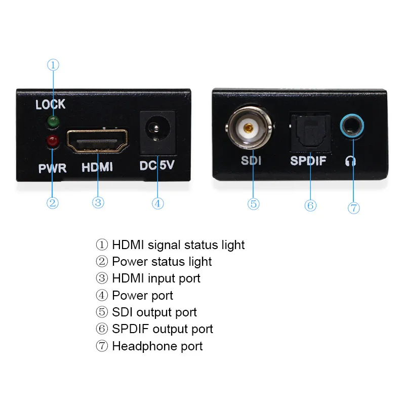 1 шт. Mini 3g HDMI-SDI конвертер с портом Spdif, портом для наушников. Адаптер HDMI для SDI HD-SDI 3G-SDI